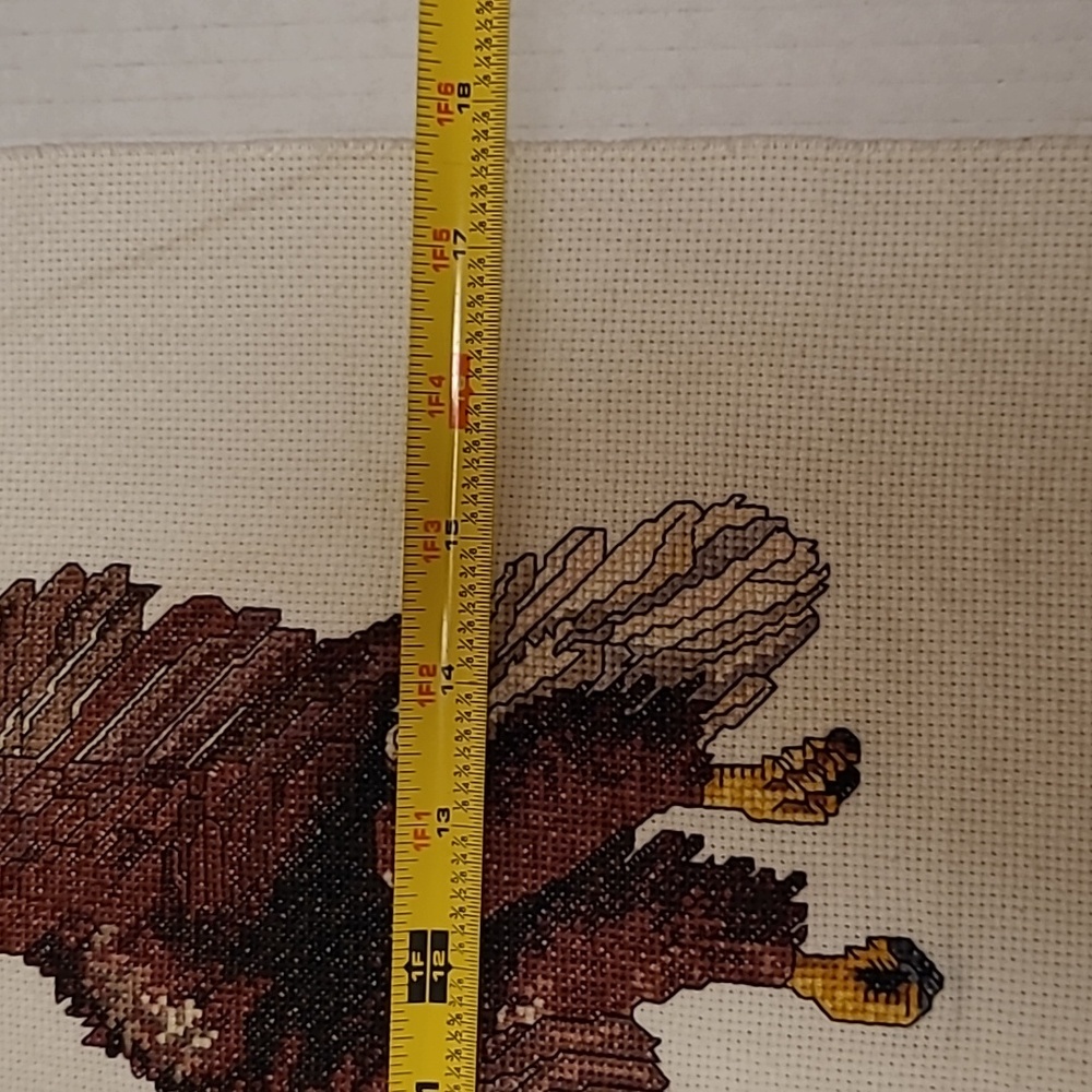 Vintage Flying Eagle Finished Cross Stitch Sampler - Picture 11 of 15